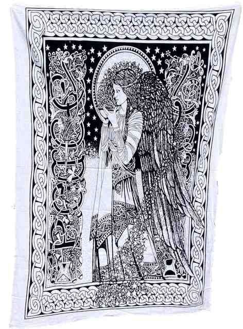 5 Pieces of Black/white Color Angel Tapestry