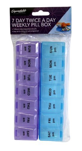 72 Pieces of 7 Day Twice A Day Pill Box