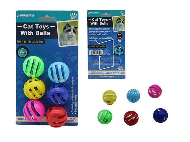96 Pieces of 6 Piece Cat Toys With Bells