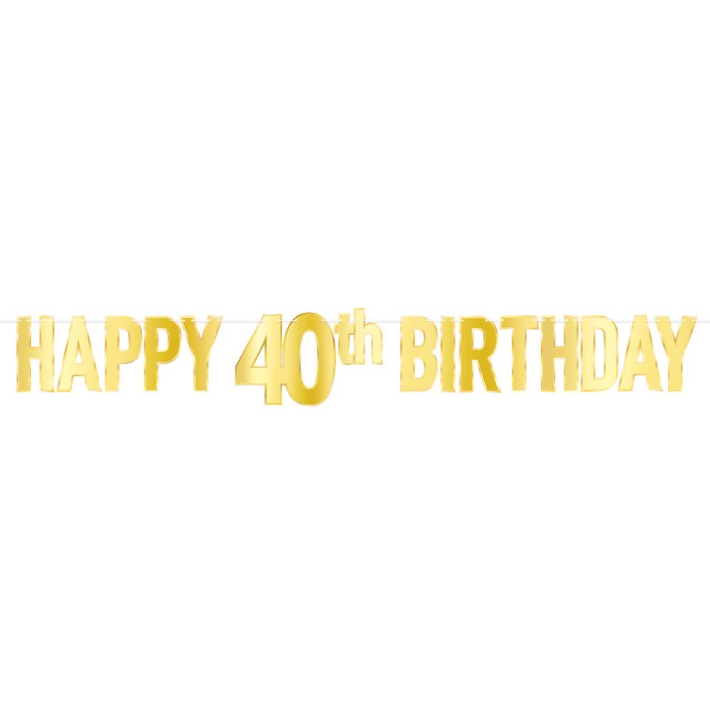 12 pieces of Foil Happy 40th Birthday Streamer