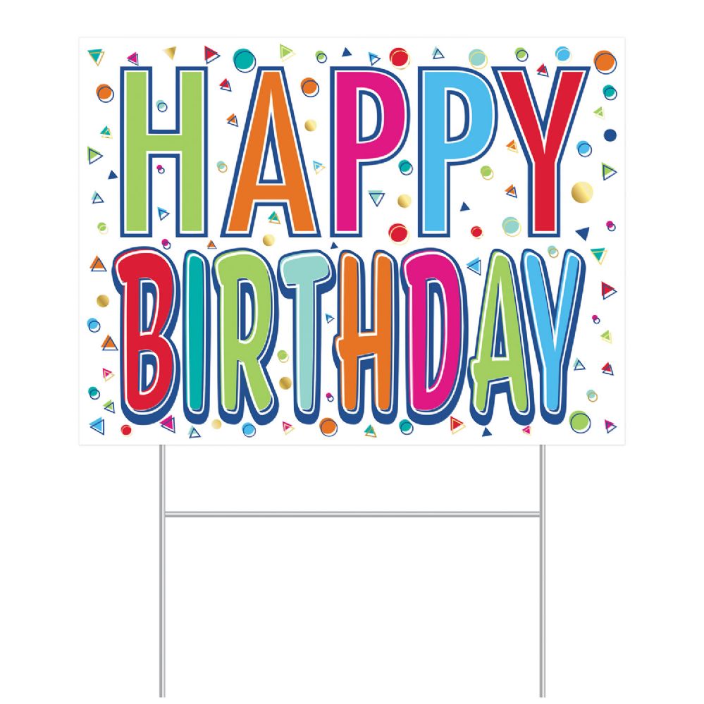 6 pieces of Plastic Happy Birthday Yard Sign