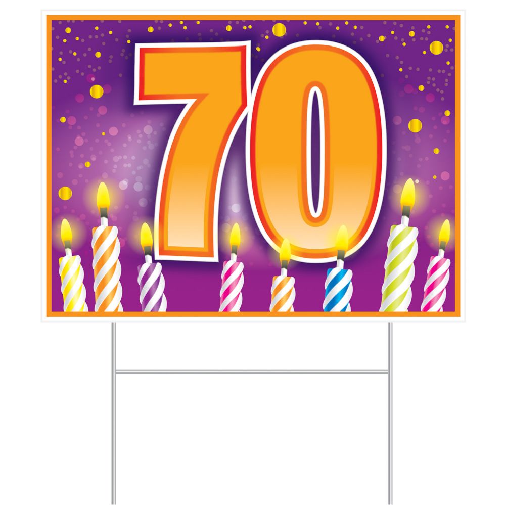 6 pieces of Plastic  70  Birthday Yard Sign