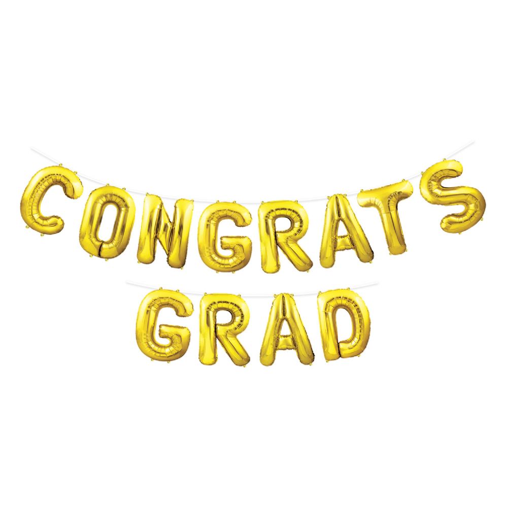 6 pieces of Congrats Grad Balloon Streamer
