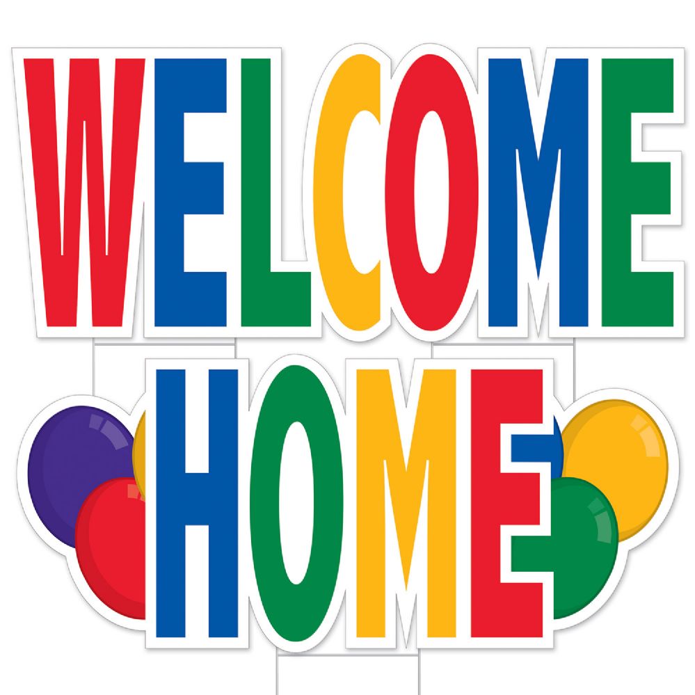 4 pieces of Plastic Jumbo Welcome Home Yard Sign Set