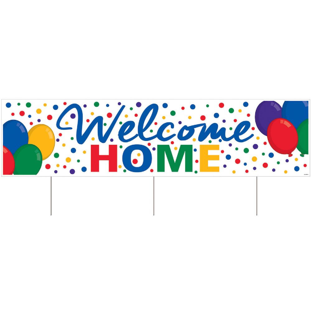 6 pieces of Plastic Jumbo Welcome Home Yard Sign