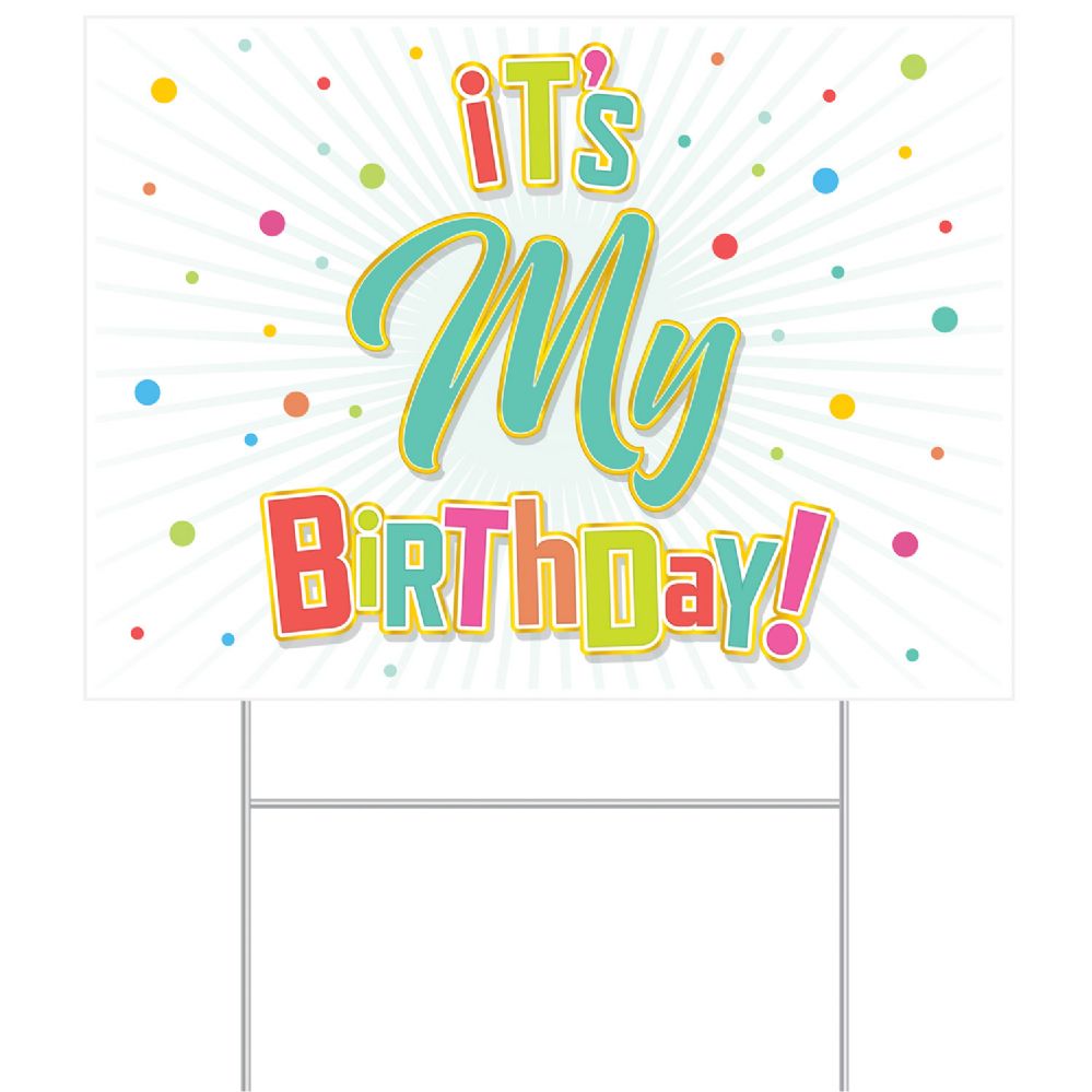 6 pieces of Plastic It's My Birthday! Yard Sign