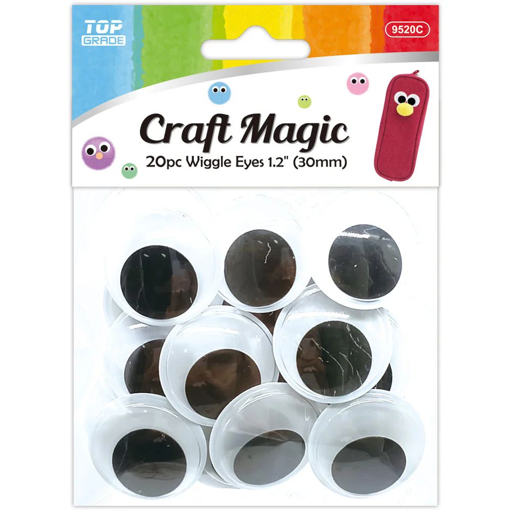 12 Pieces of 35mm/20ct Wiggle Eyes
