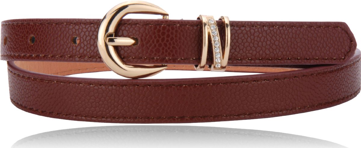 24 Pieces of Ladies' Belts With Gold Hardware And Rhinestone Detail In Brown
