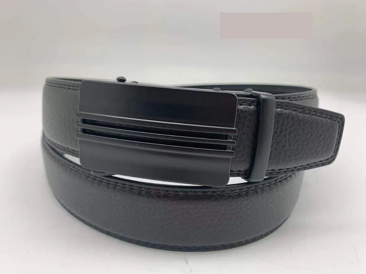 12 Pieces Men's Black Leather Belts With Black Hardware - Belts