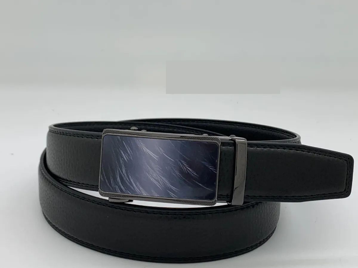 12 Pieces Men's Black Leather Belts With Black Hardware - Belts