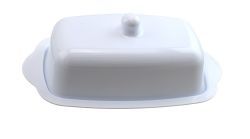 24 Pieces of White Plastic Rectangle Butter Dish With Lid