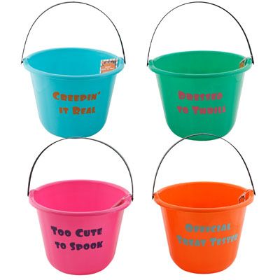 36 pieces of Bucket Trick Or Treat 4ast Fashion Colors/sayings Hlwn/ht 9in X 7in H