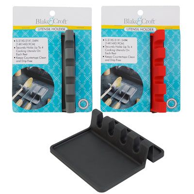 12 pieces of Utensil Rest Silicone 5.5in Black/grey/red Kitchen Slv Card5.51 X 5.51 X 1.54in