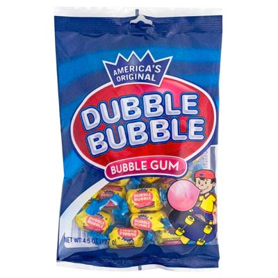 12 Pieces Bubble Gum Dubble Bubble Origtwist Gum 4.5 Oz Peg Bag - Food 