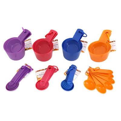 72 pieces of Measuring Cup 4pk/spoon 6pk Plastic 4 Fall Colors Harvest/ht