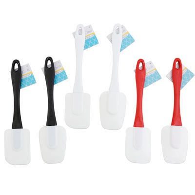 48 pieces of Spatula Silicone 2ast Flat/spoon 10in 3clrs Red/blk/white B&c/ht