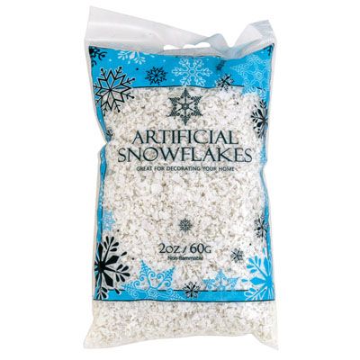 36 pieces of Snow Artificial Flakes 2oz Bag Blue Prtd pb