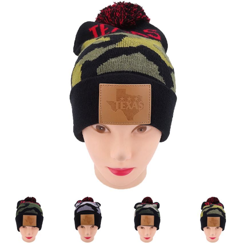 12 Pieces Camouflage Style Winter Unisex Beanie - Winter Hats