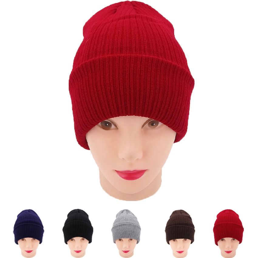 12 Pieces of Women Solid Color Winter Knit Hats