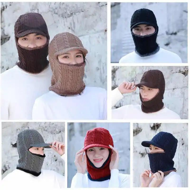 72 Pieces Quilted Fleece Lined Ski Mask With Visor - Unisex Ski Masks