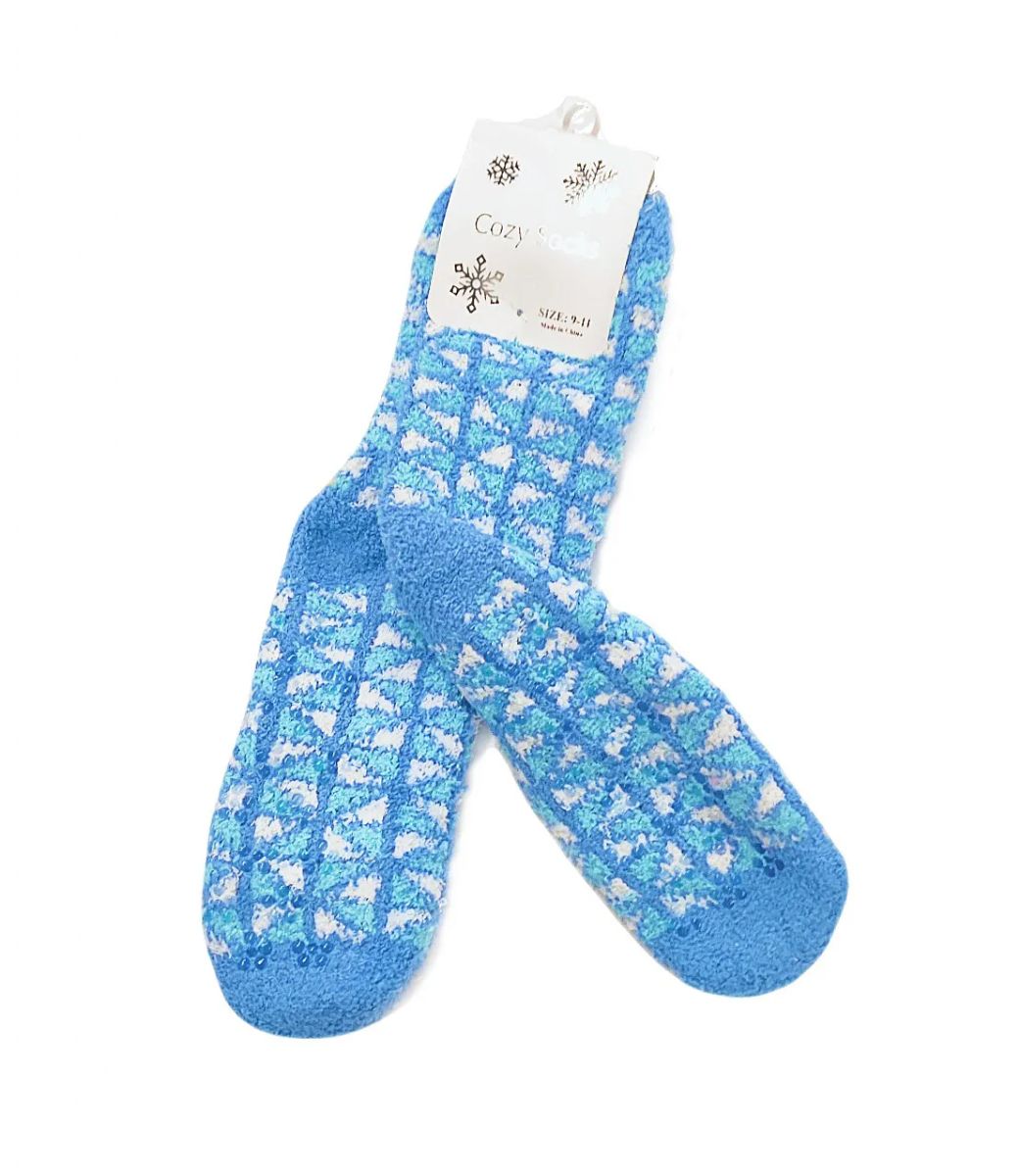 300 Pieces of Fuzzy Non Slip Snowflake Design Long Socks