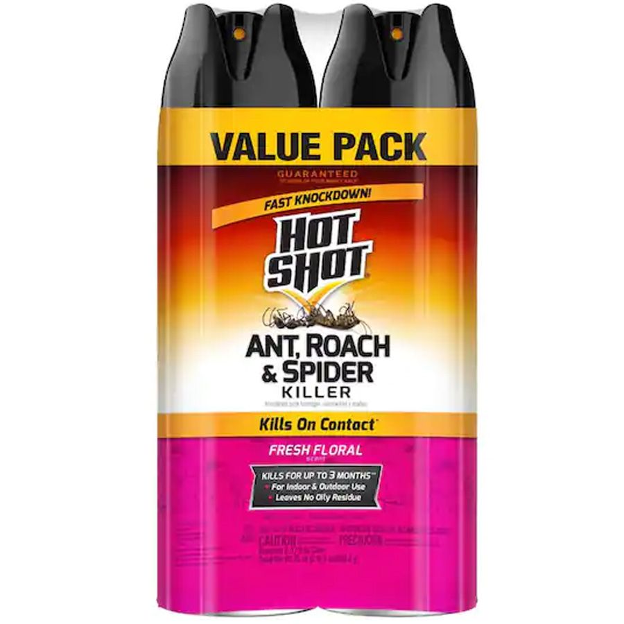 6 pieces of Hot Shot Ant, Roach & Spider Killer Spray 17.5 Oz 2 Pk Fresh Floral Scent