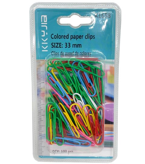 288 Pieces 100 Pc Paper Clips 33mm Assorted Color - Paper clips