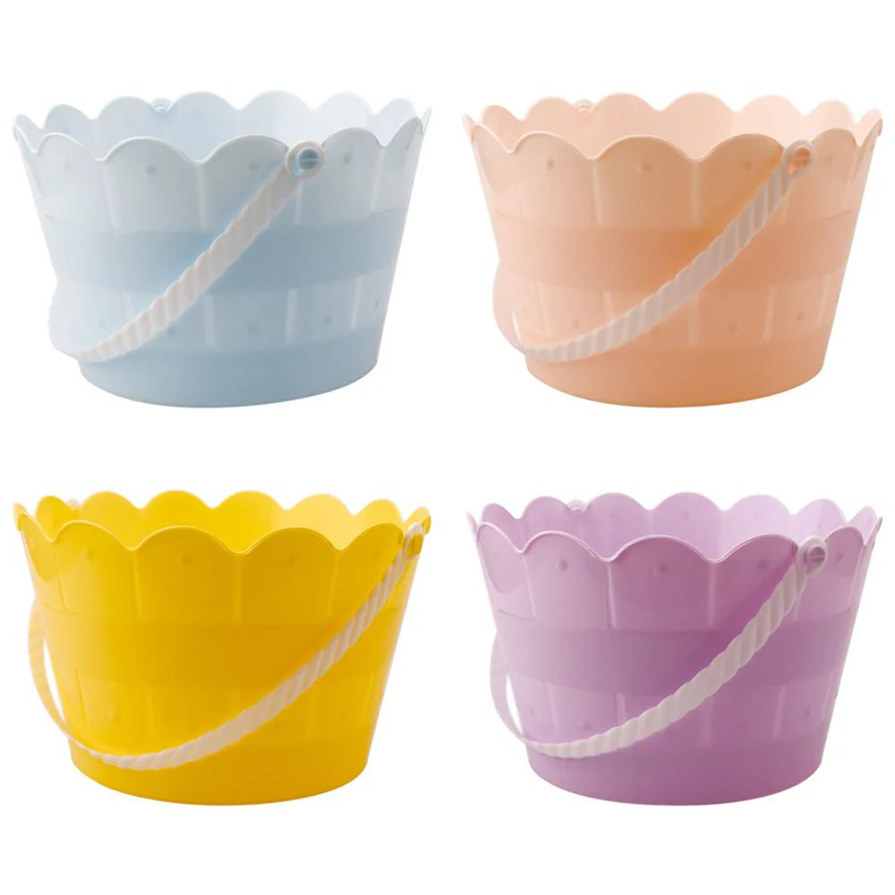 48 Wholesale Easter Plastic Bucket 8"x5"h Assorted Colors