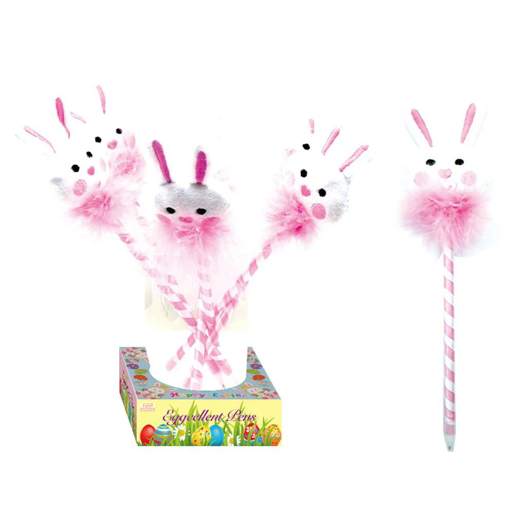 48 Wholesale Easter Ball Pen With Foam Bunny
