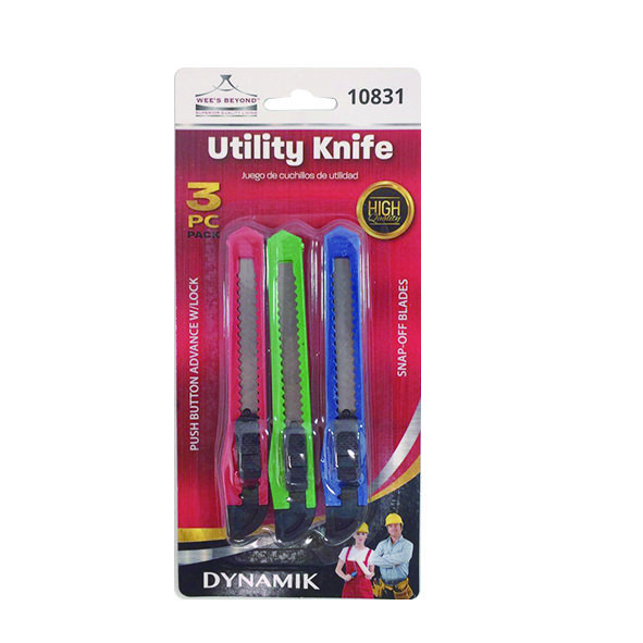 144 Wholesale 3 Piece Box Cutters - at 