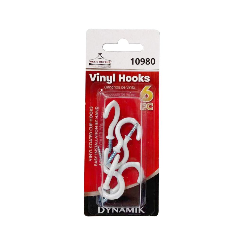 144 pieces of 6pc 1" White Cup Hooks