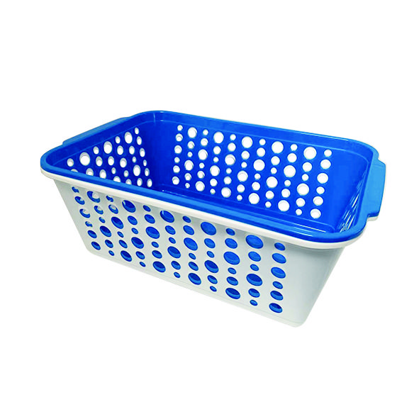 Bulk Large Rectangular Slotted Plastic Storage Baskets at