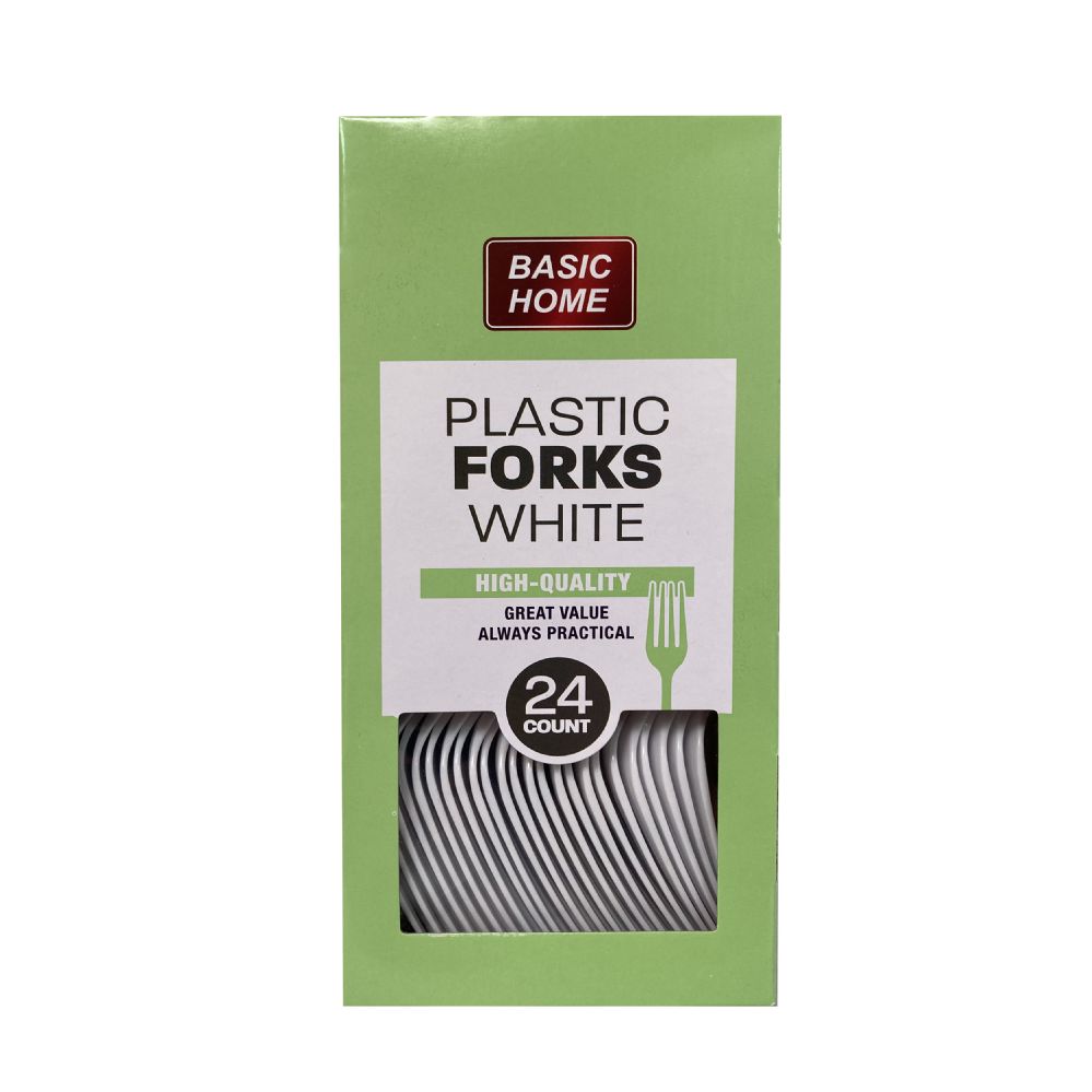 24 pieces of 24pk Plastic Forks, White
