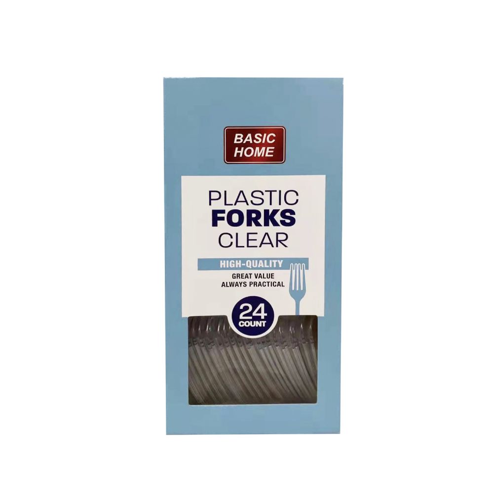 24 pieces of 24pk Plastic Forks, Clear