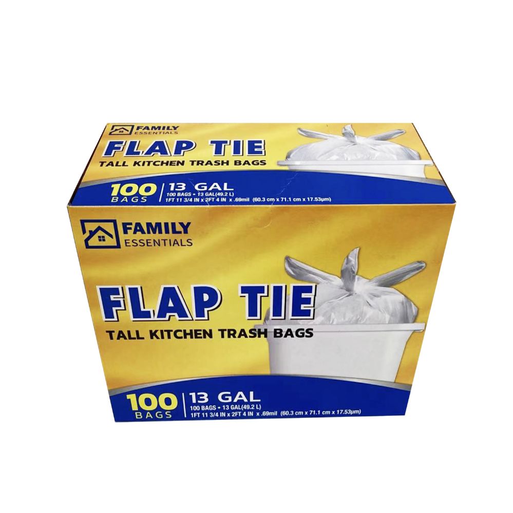 8 Wholesale 38ct 13gal Flap Tie Trash Bag - at 