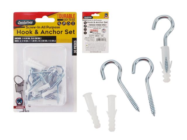 96 Pieces of 30 Piece Hook & Anchor Set