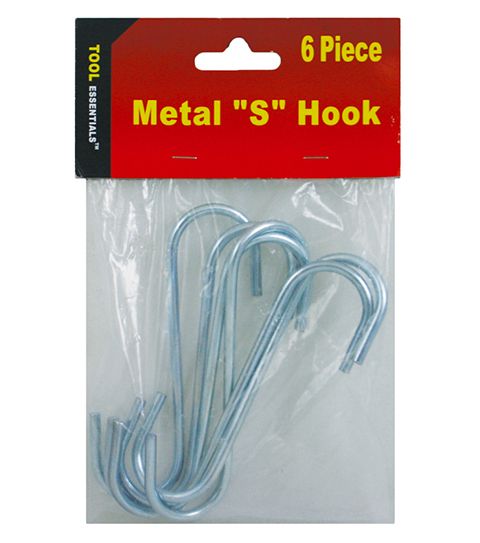 24 Pieces of 6pc Metal S Hook 4mmx12cm