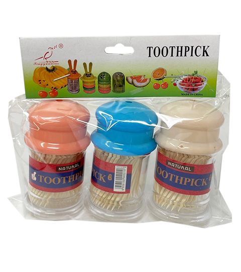 144 Pieces of 3pk 150pc Toothpick In Plast Containers