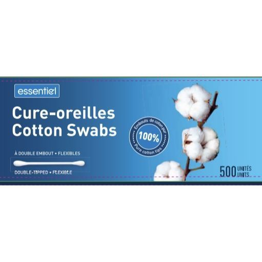 24 Packs of 500ct Paper Cotton Swabs