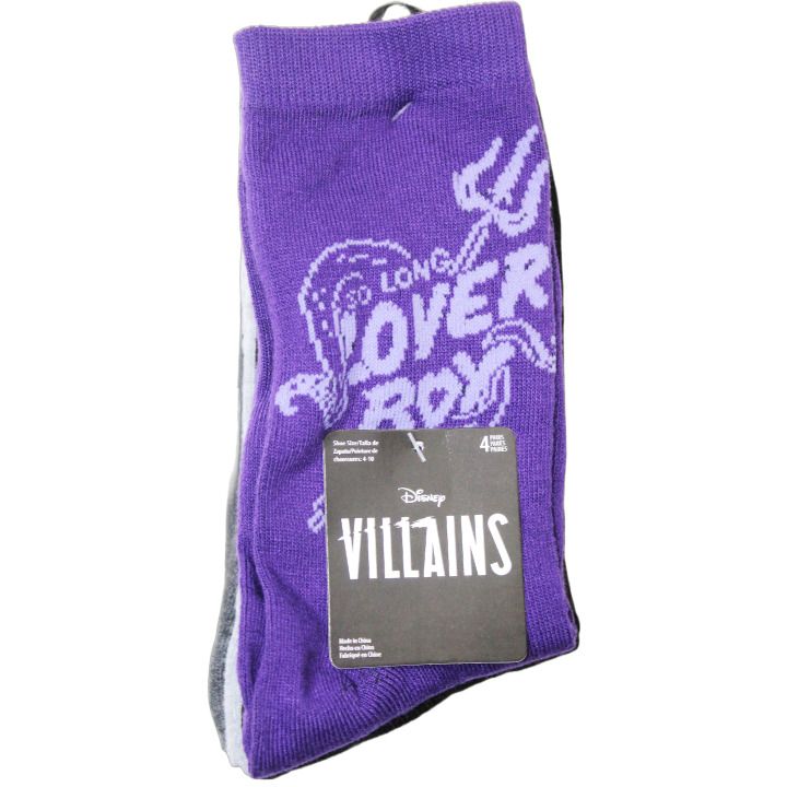 60 Pieces of 4pk Villians Evil All The Time Crew Socks Size 9-11