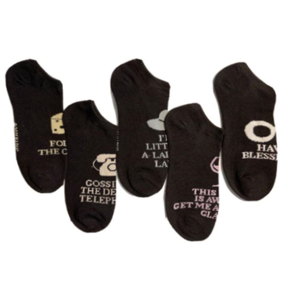60 Pieces of 5pk Schitts Creek Iconic Quotes Women Ns Socks C/p 60