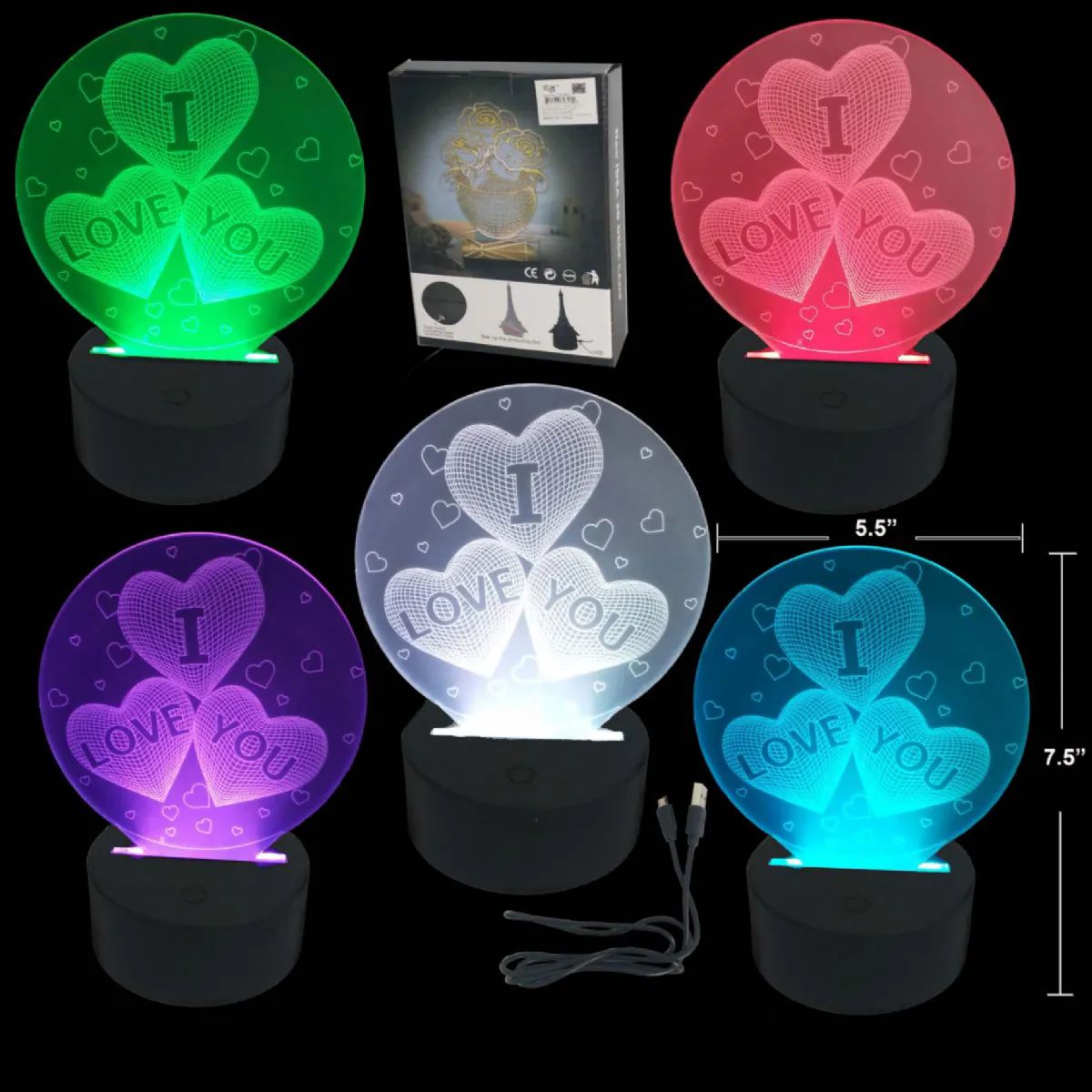 12 Pieces of 5.5"x7.5" 3d Desk Lamp W/ Light