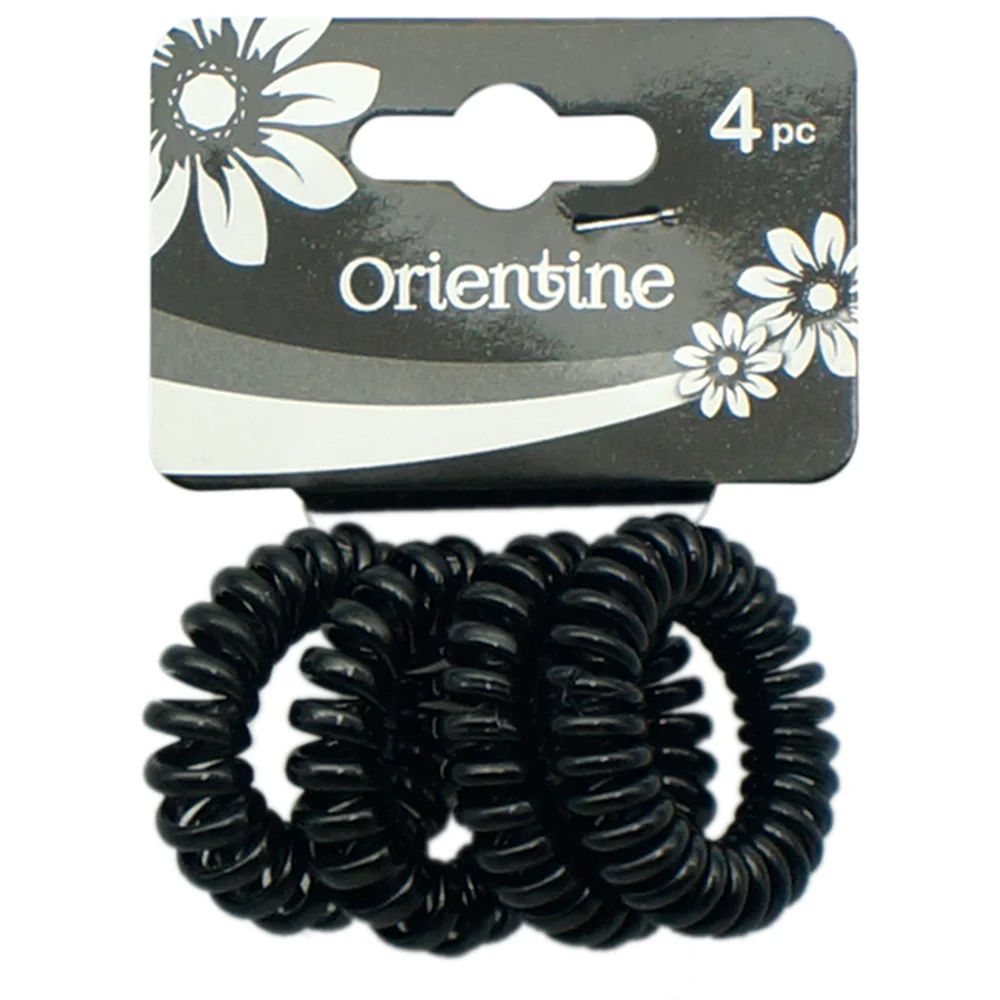 48 Pieces of 4ps Coil Hair Ties Blk 12/300s