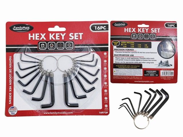 72 Pieces of Hex Key 16pc/set