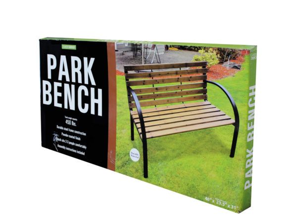 3 pieces of Solid Wood And Steel Park Bench