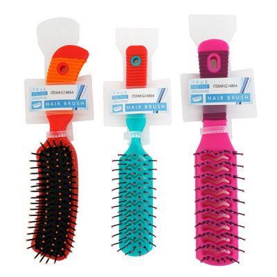 72 pieces of Hair Brush W/grip Handle 3ast Styles Ea In 3 Colors For 6ast Total Hba Tcd