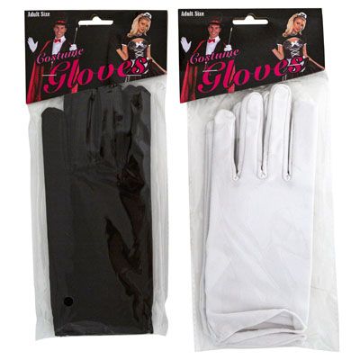 36 pieces of Gloves Short Dressup 8.5inl Black Or White/illus Pbh