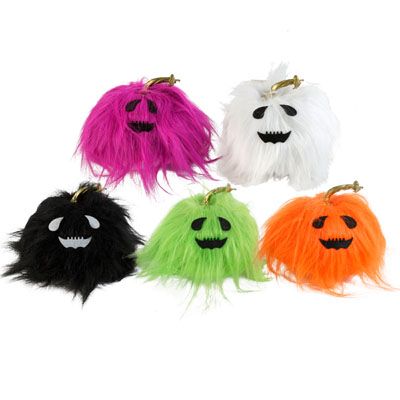 15 pieces of Monster Furry Pumpkin 5ast Colors 5"hx6"w Hlwn Ht Equally Assorted