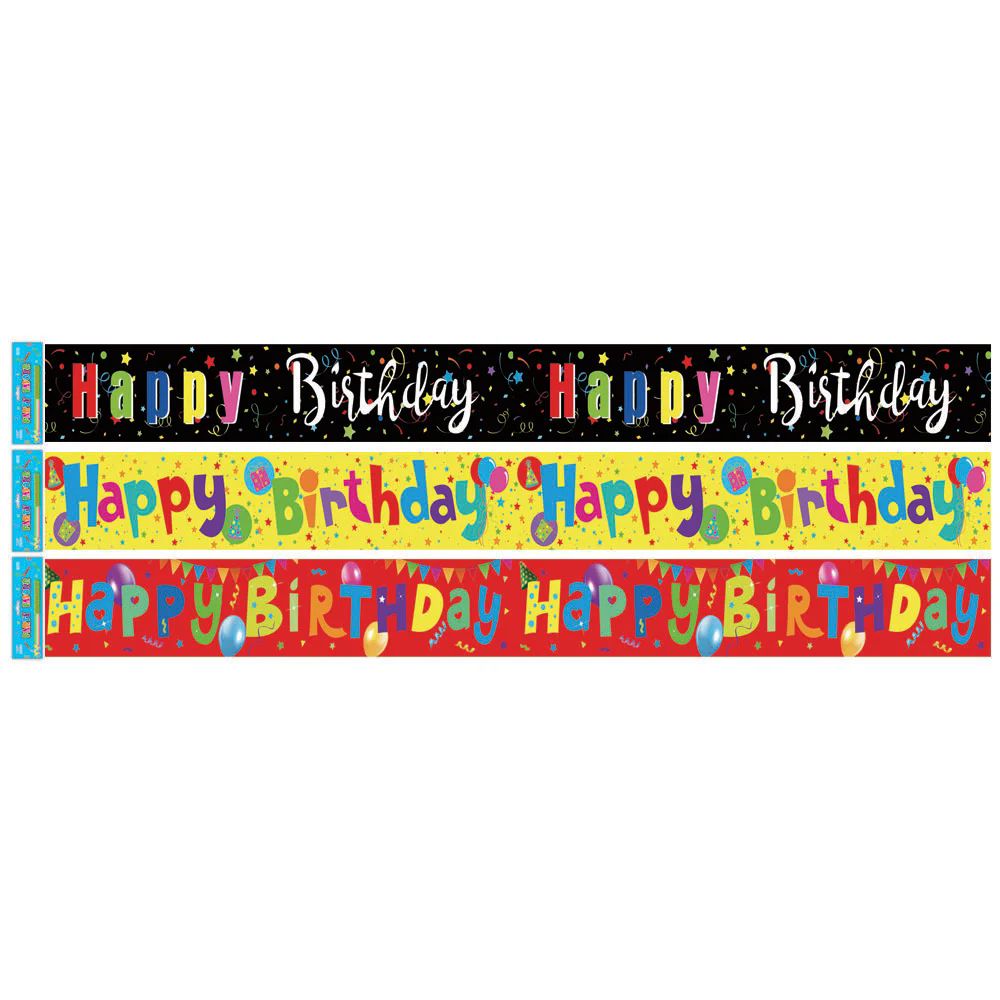 24 Pieces of B'day Foil Banner 12ft