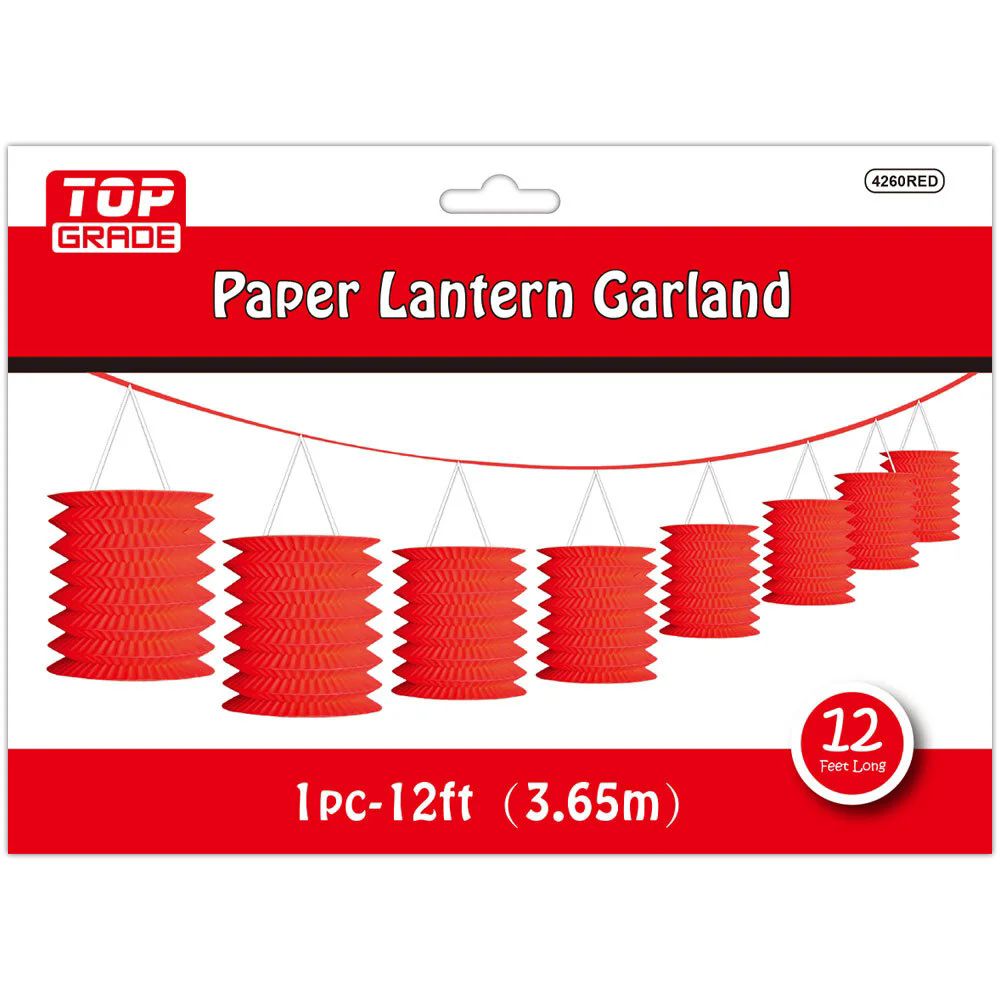 12 Pieces 12pc Lantern Garland 12ft - Party Accessory Sets